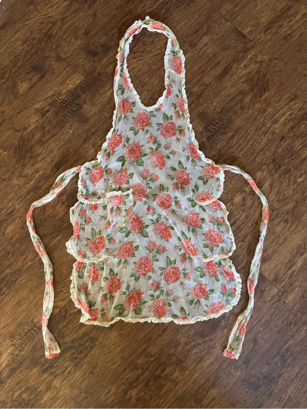 VINTAGE Floral Sheer Apron